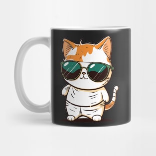 Cute ginger cat wearing sunglasses Mug